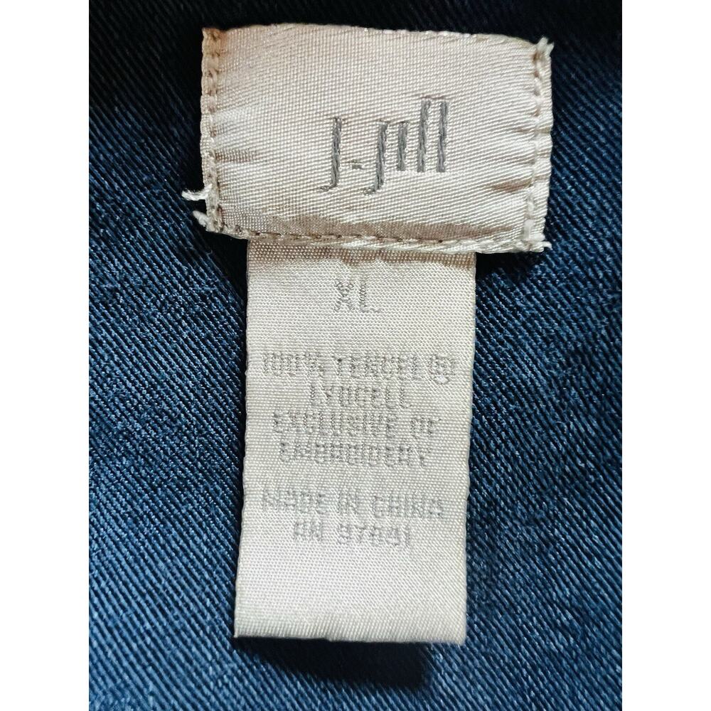 J Jill Denim Women’s Jean Button Front Distressed Jacket Blazer Size XL - Picture 7 of 8
